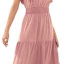 Wedtrend Women's Cocktail Dresses Ruffle Sleeve Vinatge 1940s Dresses Wedding Guest Dress Tiered Summer Dress, Size Medium 