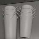 6 Pcs White Flower Buckets, Galvanized Metal Vases,7.9 Inches Flower Vase with Handles, French Flower Bucket，Rustic Farmhouse Vases for Home Decor Wedding Table Centerpiece