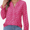 CiCiBird Womens Casual V Neck Blouses Button Down Shirts Long Sleeve Floral Print Business Work Tops Size XL