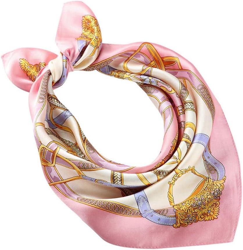 Mulberry Silk Scarfs Neck Scarf 21" Small Square Scarfs hair scarf bandana Neckerchief Headscarf for Women, Elegant Pink 