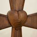 BGCarvedGrace Wooden Wall Cross with Heart Center, 20"L x 13"W