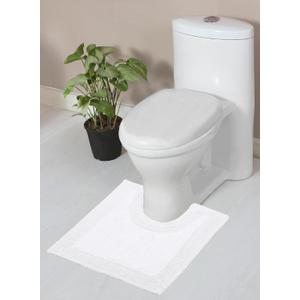 Home Weavers Luxury Collection 100% Reversible Cotton Bathroom Rugs Set, Washable Rug, Soft Cotton Extra Soft and Absorbent Bath Rug, Bath Mat Set, Bath Floor Mat Non Slip, 20"x20" Contour, White