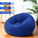 Realspring 6 9 12 Pcs Inflatable Bean Bag Chairs for Adults with Electric Air Pump, Blow up Couch Folding Portable Inflatable Couch Lazy Sofa for Outdoor Movie Night Camping(Dark Blue,12 Pcs)