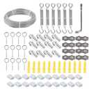 Stainless Steel Wire Rope, 1/13 ft (Approx. 0.2 cm) x 98 ft (Approx. 30 m), 72 Piece Set, for Outdoor, Garden Fence, Railing (98ft 72pcs)