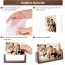 Mixoo 5x7 Picture Frame 2 Pack - Double Rustic Vintage Wooden Picture Frames 5x7 inch with Walnut Wood Base and High Definition Break Free Acrylic Glass Covers for Tabletop Desktop Display ( 5x7" Horizontal + Vertical)