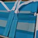 Beach Chair with Footrest High Back 5 Positions Reclining Beach Lounge Chair with Backpack Straps, Cooler Bag & Cup Holder for Outdoor Camping Poolside