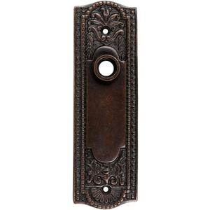 Renovators Supply Manufacturing Door Back Plate Brass 7 1/4 in. Escutcheon Cover Ornate Doorplate in Oil Rubbed Bronze Finish Renovators Supply Manufacturing Door Back Plate Brass 7 1/4 in. Escutcheon Cover Ornate Doorplate in Oil Rubbed Bronze Finish