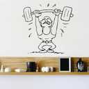 Design With Vinyl Wall Decal Body Builder Muscle Exercise Gym Stylish Bedroom Stickers Room Decoration - Size: 13 Inch X 20 Inch (Black)