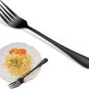 16-Piece 8 Inch Black Dinner Forks Set,Stainess Steel Table Forks,Durable Black Silverware Silverware Forks For Home,Restaurant