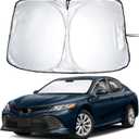 EcoNour Windshield Sunshade for Toyota Camry 2012-2015 2016 2017, LE, SE, SE Nightshade, XLE, XSE, TRD, Sun Visor for Front Windshield Sun Shade Cover, UV Heat Blocker & Protector, Car Accessories