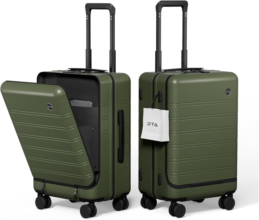 Top Opening PC Hard Shell Suitcase, 20-inch International Carry On Luggage with TSA Lock, 360 Silent Spinner Wheels, Lightweight - Ideal for Business Travel Suitcase (Green, Carry-On 20-Inch)