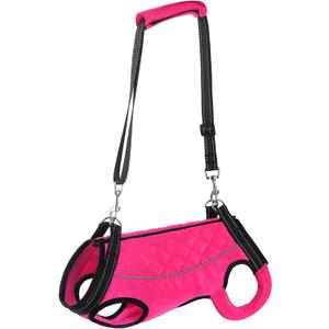 Dog Lift Harness for Small Dogs Full Body Support Sling for Back Legs, Pet Rehabilitation Lifts Vest Adjustable Straps for Small Dogs Hind Leg, Dog Carrier for Senior Dogs Joint Injuries,Walk Pink M (Chest 17 IN/ Back11 IN/ Neck 16 IN-M)