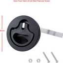 Boat Cam Latch, Nylon Lift Locking Latch with Plate Screws, Flush Pull Hatch Lift, Adjustable 15 to 60mm Marine Hatch Pull with Back Plate for Yacht Boat RV Trailer Show