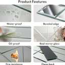 Lovdeco Mirror Subway Tile, Beveled Mirror Backsplash 3x6 Inch for Kitchen Bathroom Wall (40 Pcs, 5 SQ.FT.)