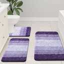 Arotive Microfiber Bathroom Rugs, Shaggy Soft and Absorbent Bath Rug, Non-Slip, Thick Plush Machine Washable Dry Bath Mats for Bathroom, Tub and Shower, 24x16, Dark Purple, Rectangular