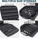 Portable Drill Bit Organizer Bag,Brill Bit Holder Tool Bag 1/4-Inch,3/8-Inch,1/2-Inch,138 Hole Socket Organizer,Screwdriver Bit Organizer Drive Bit Storage Drill Bit Carrying Case (Bag Only)