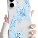 NITITOP Compatible for iPhone 17 Case Cute Flower - Blue