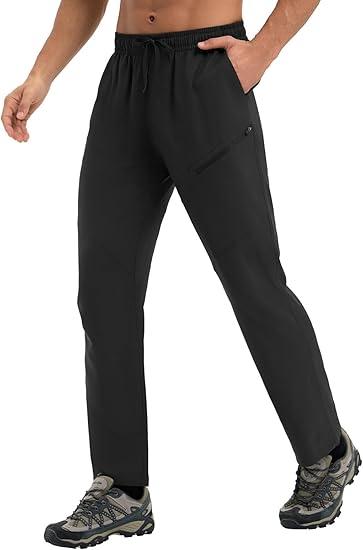 Men's Hiking Pants Ripstop Lightweight Cargo Waterproof Travel Pants Quick Dry with Zip Pockets UPF 50+ Work L