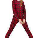 Rocky Thermal Underwear for Kids, Girls Thermals Long Johns Underwear, Base Layer for Cold weather/skiing (XX-Small, Red Plaid)