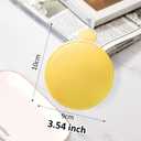 ZYLOP 3.5 Inch Mini Cake Boards: 50pcs Golden Round Mousse Cupcake Base, Bases Para Postres Mini Paper Plates Circle Dessert Boards