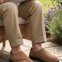 LongBay Men's Memory Foam Diabetic Slippers Comfy Warm Plush Fleece Arthritis Edema Swollen House Shoes