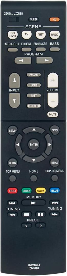 ALLIMITY RAV534 ZP45780 Replaced Remote Control Fit for Yamaha Audio Receivers RX-V485 RX-V583BL TSR5790BL RX-V481 RX-D485 RXV481 RX-V481BL RXV481D RX-V481D RX-V581BL RXV583