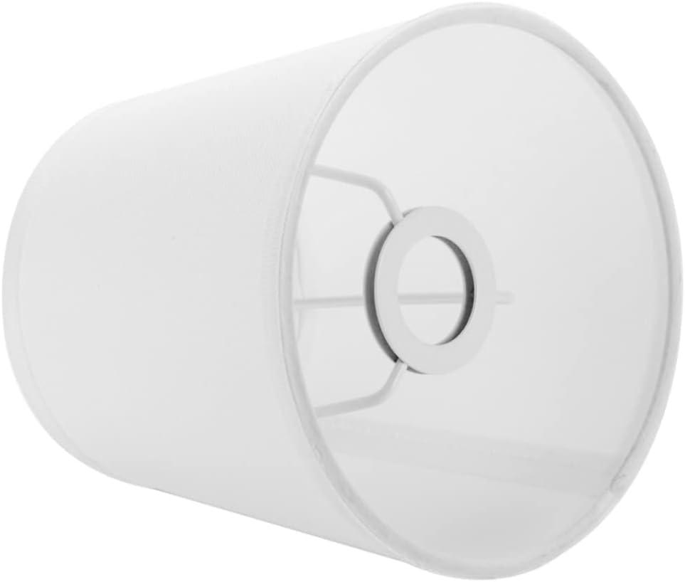 6pcs Clip Natural Linen Lamp Shades White Decorative Shades for Chandeliers and Sconces Easy Assembly Lamp for Home Restaurant and Hotel Use