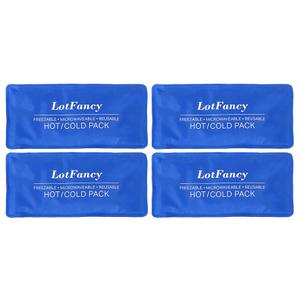 LotFancy Ice Pack for Injuries, 4Pc, Reusable Hot Cold Pack for Therapy, Cooling or Heating Gel Pad for First Aid, Back, Shoulder, Neck, Head, Feet Pain Relief, 10.5 x 5 Inches