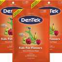 DenTek Fun Flossers – Kids Floss Picks with Wild Fruit Flavor, 75 Count, Pack of 3