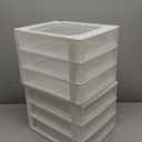 IRIS USA Plastic Stacking Desk Top 3-Drawer Storage Organizer, 2-Pack, for Makeup Vanity Nail Polish Bathroom Stationery Art Craft Supplies Kitchen Office Garage and Small Organization, Medium, White