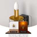 Briignite Candle Night Lights Plug into Wall, LED Amber Night Light with Dusk to Dawn Sensor, 0-100LM Dimmable, Decorative Gold Candle-Style Nightlight for Bedroom, Bathroom, Hallway, Stairway