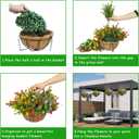 Artificial Hanging Plants Flowers with Basket 2 Packs, Artificial Hanging Flowers for Outdoors, Faux Hanging Plants Outdoor, Fake Flowers, Yellow+Purple+Pink+Red+White+Green