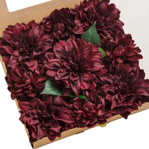 Ling's moment Artificial Flowers 9pcs Silk Dahlia 5.5"/4.5" Fake Flowers for DIY Wedding Craft Bouquets Centerpieces Arrangements Party Baby Shower Home Decorations (Burgundy) Ling's moment Artificial Flowers 9pcs Silk Dahlia 5.5"/4.5" Fake Flowers for DIY Wedding Craft Bouquets Centerpieces Arrangements Party Baby Shower Home Decorations (Burgundy)