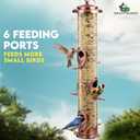 Bird Feeders for Outdoors (Brushed Metal Copper) Squirrel Proof Hanging Bird Feeders with Locking Lid & Adjustable Hanger, Chew-Proof, Weather Resistant 16 Inches 6 Port