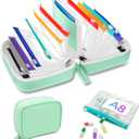 A8 Waterproof Pill Organizer Set, Twice-Daily Large Pill Organizer for Seven Days, Pill Storage with 14 Color-Coded Pouches, Reusable Travel Medicine Organizer (Green)