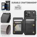 Vinich for iPhone 17 Pro Wallet Case with Card Holder, RFID Blocking Credit Slots Kickstand Shockproof Phone Cover Fit for iPhone 17 Pro 6.3" Black