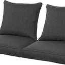 QILLOWAY Outdoor Chair Patio Repalcement Cushions,2counts,Charcoal Grey/Black