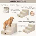 Dog Stairs for Large Dogs 18" H, Extra Wide Pet Steps for Couches & Beds | Aodisman Extra Wide 20" Steps with Deep Treads Provide Stable, Comfortable Climbing Support for Large, Senior Dogs,Beige