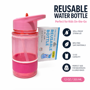 On The Go Reusable Bottle 15 oz Pink