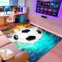 Football & Soccer Rugs for Boys Bedroom 5'x7' Sports Rugs for Boys Bedroom Living Room Playroom Sports Carpet for Kids Soccer Room Decor Sofa Floor Mats