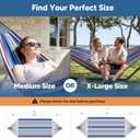 SUNCREAT Hammock Replacement for Stand, Double Hammock Without Stand, Ocean Stripes