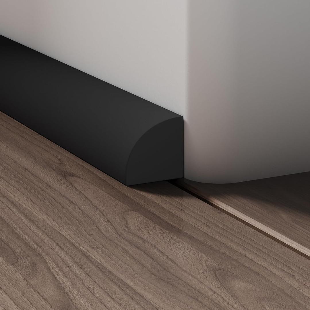 Flexible Quad Moulding, Peel and Stick, Corner Moulding Trim, Waterproof Rubber Quad Moulding, Suitable for Use on Floors, Bathrooms and Countertops (0.7 W x 0.86 H x 158 L,Black)