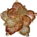 10 Pcs Large Christmas Flowers, Glitter Christmas Flowers 10in Brown Artificial Magnolia Flower Ornaments Fold Floral for Christmas Tree Decorations Xmas Tree New Year Party Wedding Centerpiece