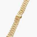 Solid Steel Strap with Butterfly Double Push-Button Clasp, Unisex, Sweat Resistant, Fits for Watch/Smartwatch, Gold