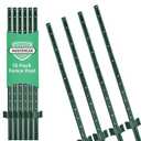 4 Ft Fence Post 10Pack, U Post for Wire Fencing, Heavy Duty No Dig Green Metal T Posts for Yard and Outdoor