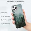 Woods Forest Landscape Phone Case Compatible with iPhone 14 Pro,Mist Mountain Sunrise Sunset Pattern,Soft TPU Shockproof Case for iPhone 14 Pro