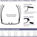 Progressive Multifocus Reading Glasses for Women,Blue Light Blocking Computer Readers with Spring Hinge +1.75