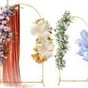 Metal Arch Backdrop Stand Set of 2 (7.2FT and 6FT), Gold Wedding Stand for Wedding, Baby Shower, Birthday Party, Graduation, Indoor, Outdoor, Balloons Flowers, Stable Base, Easy to Assemble