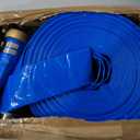 2" x 100 ft Backwash Hose for Swimming Pools, Heavy Duty PVC Lay Flat Water Discharge Hose,Durable Pool Drain Hose with Aluminum Pin Lug Fittings for Pump And Filters