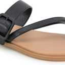 Kensie Women's Mandi Flat Sandal (Size 9.5, Black)